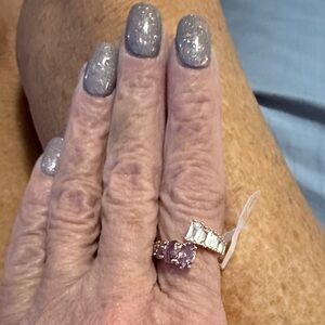 Chic BP Pink light rhodolite and CZ  Rose Gold plating “we wrap, we win”